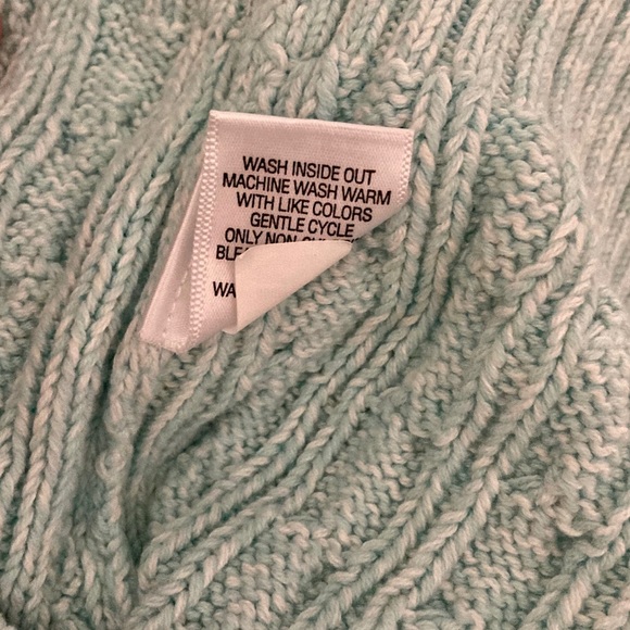 NWT Mint Heather 100% Cotton Cable Fold-over - Picture 6 of 6